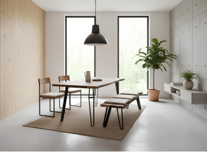 Esszimmer Esstisch Sitzbank Stil modern Farbe braun rechteckig neu