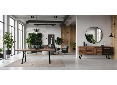 Esszimmer Esstisch Sideboard Stil modern Farbe braun neu rechteckig Holz