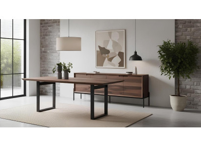 Esstisch Sideboard Esszimmer Stil modern Farbe braun neu bequem Holz