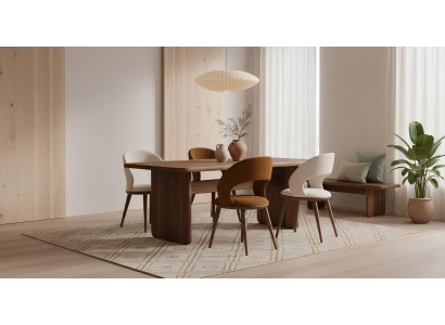 Esstisch 4x Stühle Esszimmer Stil modern Farbe braun neu Holz praktisch