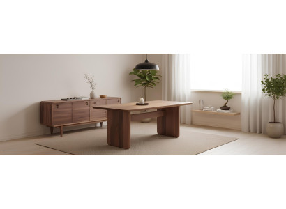 Esstisch Sideboard Esszimmer Stil modern Farbe braun neu Holz rechteckig