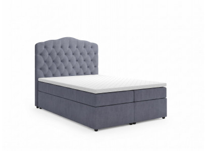 Stilvolles graues Bett 140 x 200  Bett mit Stauraum Boxspringbett Schlafzimmer