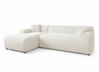 Luxuriöses weißes L-förmiges Ecksofa Stoffsofa Wohnzimmermöbel modern