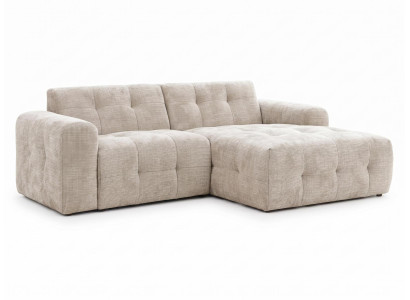 Luxuriöses beiges Ecksofa Stoffsofa großes Sofa modern Wohnzimmermöbel