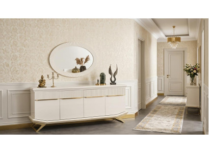 Konsole Spigel Wohnzimmer Stil modern Farbe weiß neu praktisch bequem