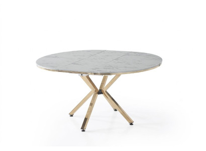 Esstisch Marmor Komfortabel Modern Ausziehbar Beige Rund Geräumig