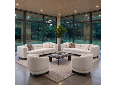 Elegante Polstermöbel Set Sofas und Sessel in neutralem Ton