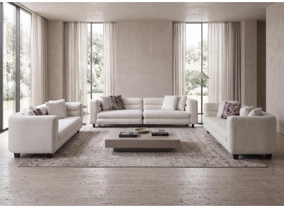 Minimalistisches Wohnzimmer Set komfortable weiße Polster