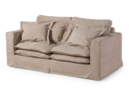 Beiges 3-Sitzer-Sofa Polstersofa aus Stoff Sofas für das Wohnzimmer