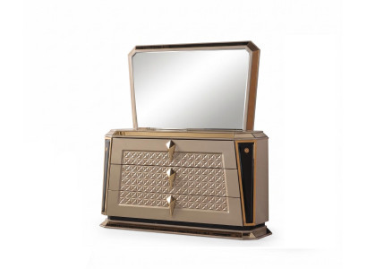 Frisiertisch Spiegel goldfarben Schlafzimmer neu Holz moderner