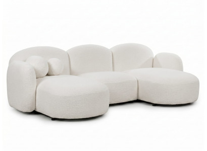 Weißes Ecksofa aus Stoff Designersofa Sofas für das Wohnzimmer Polstermöbel