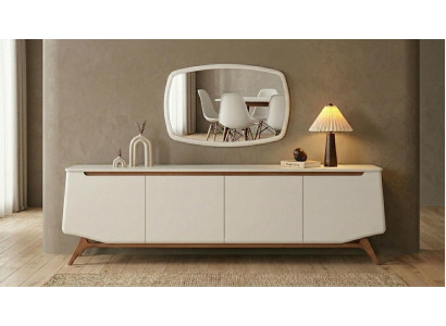 Konsole Spiegel Wohnzimmer Stil modern Farbe beige komfortabel neu