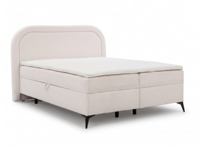 Beiges Doppelbett 160 х 200 Bett mit Stauraum Boxspringbett Luxusbetten