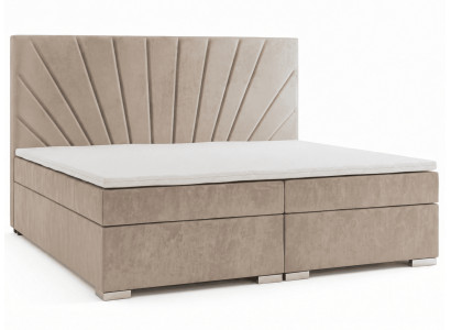 Luxuriöses beiges Bett 200 x 200 Doppelbetten Schlafzimmermöbel modern