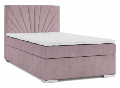 Rosa Stoffbett 100 x 200 Einzelbett Boxspringbett Luxusbetten Schlafzimmer