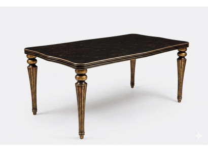Eleganter Dunkler Esstisch Goldene Akzente Klassisch Luxus Design