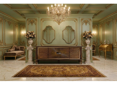 Elegantes Konsolen Set Buffet Zwei Spiegel Klassisch Modern Weiss Gold