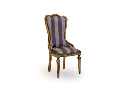 Eleganter Stuhl Klassisch Modern Gold Weiss Stoff Gepolstert Stabil