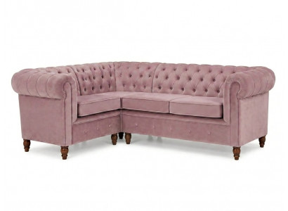 Rosa Chesterfield-Ecksofa Hochwertiges Polstersofa Sofas für das Wohnzimmer