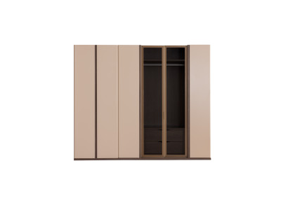 Modern Kleiderschrank Beige Luxus Drehtürenschrank Schlafzimmerschrank