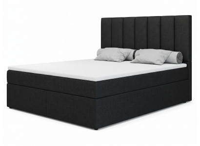 Luxuriöses schwarzes Boxspringbett 180 x 200 modernes Bett Schlafzimmermöbel