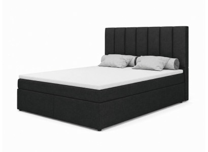 Modernes schwarzes Boxspringbett 160 x 200 Bett mit Schubladen Schlafzimmermöbel