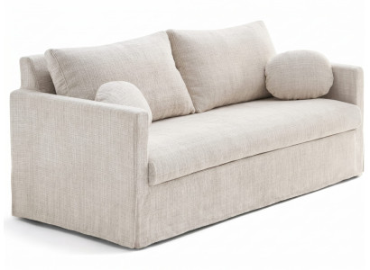 Beiges modernes 3-Sitzer-Sofa Luxuriöser Stoffbezug Sofas für das Wohnzimmer