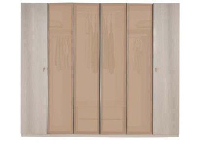 Kleiderschrank Holz Sechs Fächer Glas Modern Schuhfach Schlafzimmer