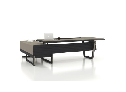 Eleganter Büro Schreibtisch Holz Metall Modernes Designer Möbel