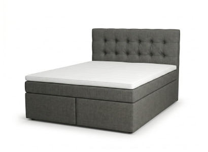 Graues modernes Boxspringbett 160 x 200 Bett mit Schubladen Premium-Betten