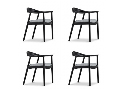 Esszimmerstühle Set Modern Schwarz Sitzgruppe Edel Exklusiv 4tlg