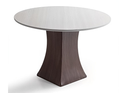 Esstisch Modern Braun Weiß Rund Design Küchentisch Holztisch Massiv