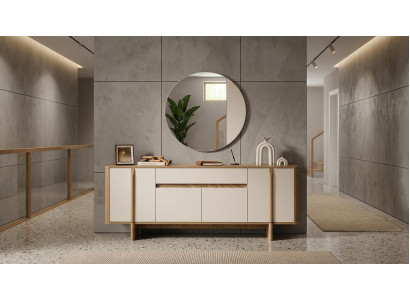 Konsole Spiegel Wohnzimmer Stil modern Farbe braun bequem praktisch