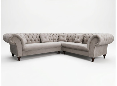 Graues großes Ecksofa Chesterfield Klassisches Sofa Sofas für das Wohnzimmer