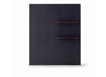 Moderne Luxus Lamellenwand Schwarz TV Wandpaneel Regal Holzpaneel