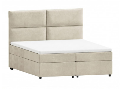 Beiges Boxspringbett 180 x 200  Bett mit Stauraum und Matratze Moderne Betten