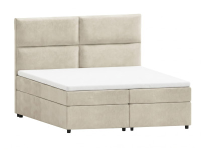 Modernes beiges Boxspringbett 160 x 200  Bett mit Stauraum und Matratze Betten