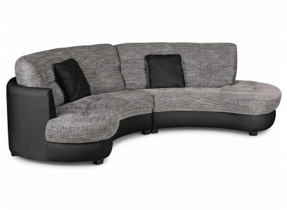Schwarz-graues Ecksofa Halbrundes Stoffsofa Moderne Sofas Polstermöbel
