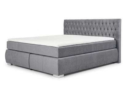 Modernes graues 200х200 Boxspringbett mit Matratze und Toppers Betten
