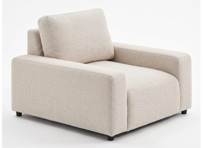 Beiger Polstersessel bequemer Stoffsessel modern Wohnzimmermöbel