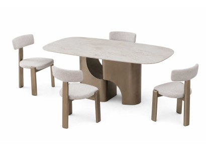 Esszimmer Esstisch Komplett 4x Stühle Holzmöbel Luxuriöses Set