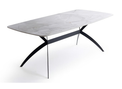 Esstisch Modern Grau Marmor Optik Design Metallfuß Küchentisch Tisch