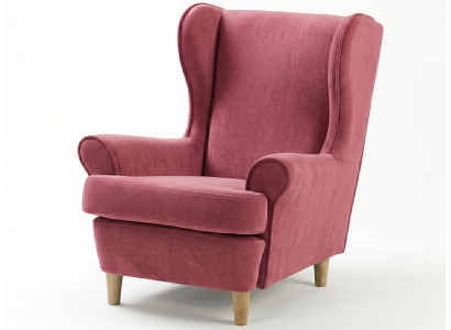 Rosa stilvoller Sessel mit hoher Rückenlehne Stoffsessel Polstermöbel