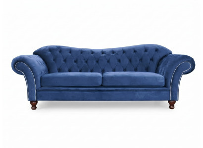 Blaues 2-Sitzer-Schlafsofa Gestepptes Chesterfield-Sofa Wohnzimmersofas