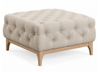 Beiger weicher Hocker Chesterfield quadratischer Fußhocker Wohnzimmermöbel