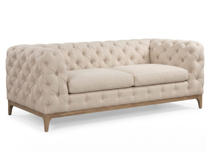 Beiges 2,5-Sitzer-Sofa Chesterfield Gestepptes Sofa Klassischer Stil