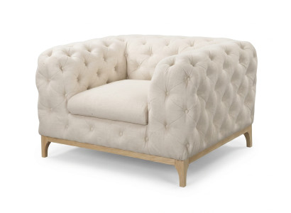 Beiger klassischer Sessel Chesterfield gesteppter Sessel  Wohnzimmer