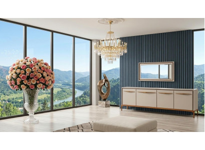 Konsole Spiegel Wohnzimmer Stil modern Farbe beige neu bequem praktisch