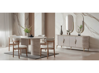 Elegantes 6-teiliges Esszimmer-Set mit Tisch Stühlen & Sideboard