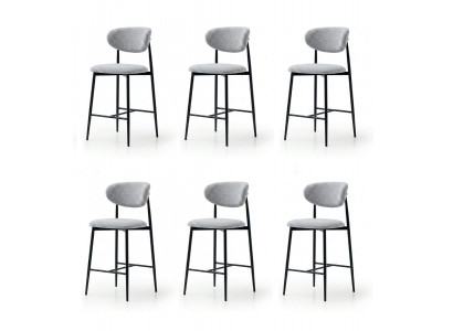 6x Barhocker Lang Praktisch Stilvoll Bequem Grau